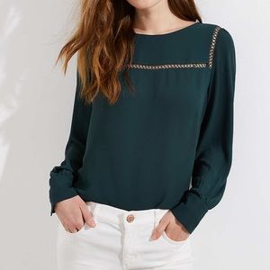 LOFT Lacy Cutout Back Blouse